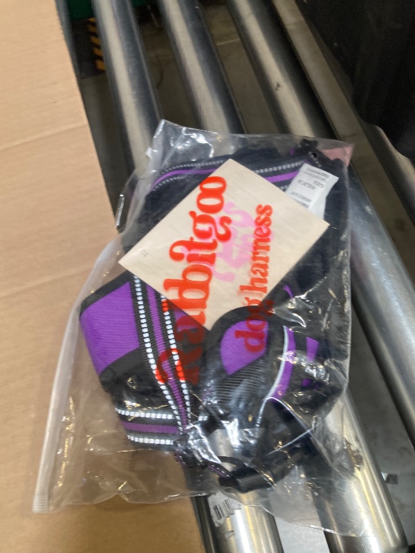 Photo 1 of rabbitgoo Dog Harness, No-Pull Pet Harness with 2 Leash Clips, Adjustable Soft Padded Dog Vest, Reflective No-Choke Pet Oxford Vest with Easy Control Handle for Large Dogs, Purple, L