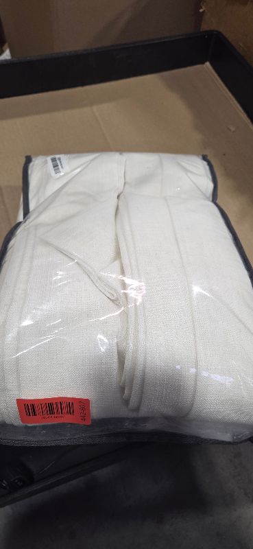 Photo 1 of 102 Inch Long Pinch Pleat Linen Curtains for Living Room 2 Panels Set Natural Cream Boho Semi Sheer Light Filtering Neutral 102 Inch Pleated Curtain with Rings Hooks Floor Ceiling Bedroom Window