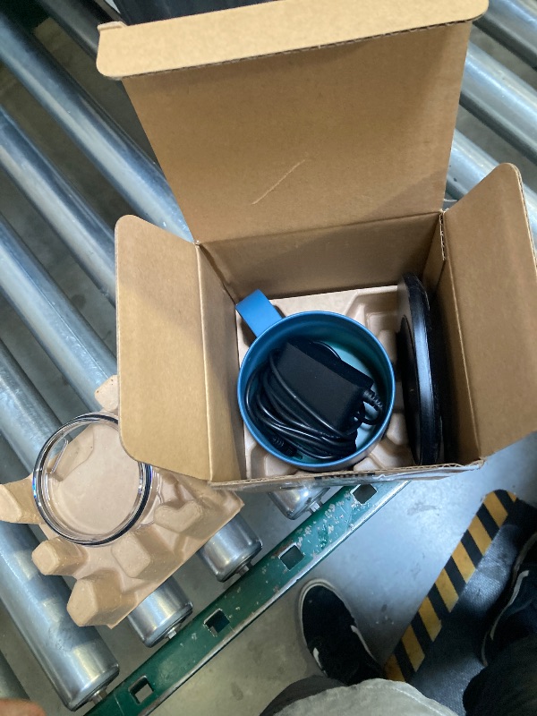 Photo 1 of buuo Heated Coffee Mug Rechargeable - Temperature Control Self Heating Coffee Mug 14oz with Lid, Double Sided & Real-Time LED Display, Hot up to 150?, Birthday Gifts for Women and Men(Blue)