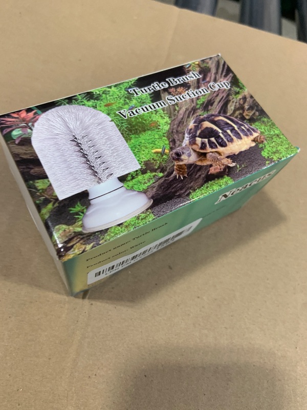 Photo 1 of Turtle Brush with Suction Cup, Screw The Upgraded Turtle Scrub Brush Tightly on The Glass, It is Not Easy to Fall Off and Slide, Helping The Turtle Remove Dirt on The Back and Abdomen.