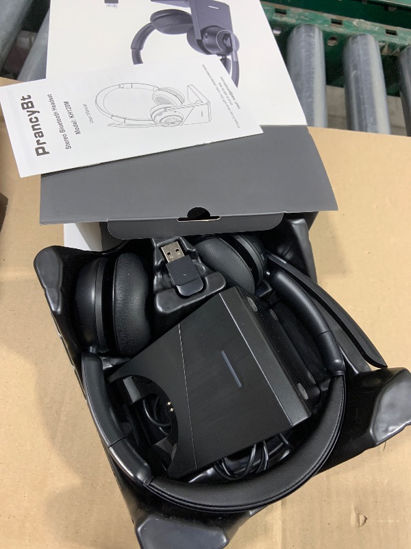 Photo 1 of (2025 Upgraded) Wireless Headset with Mic for Work, Bluetooth Headset with Noise Canceling Microphone with Dongle, Charging Base & Mic Mute, Wireless Headphones for Work from Home/PC/Computer