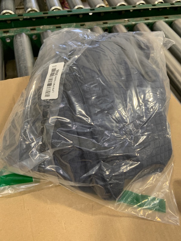 Photo 1 of Satankud Men's Jacquard PlaidCloth Raglan Sleeve Zipper Hoodie Sweatshirt GreyBlue/Black Medium