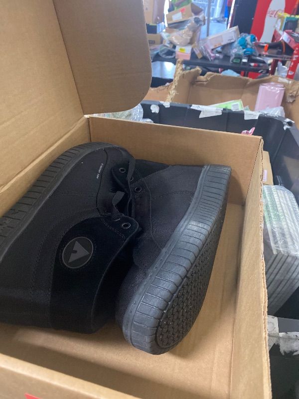 Photo 1 of Airwalk Deuce Composite Toe Shoes for Men - Lightweight Work Safety Sneakers - Non-Slip, Electrical Hazard Resistant, Black/Black, 12 Wide