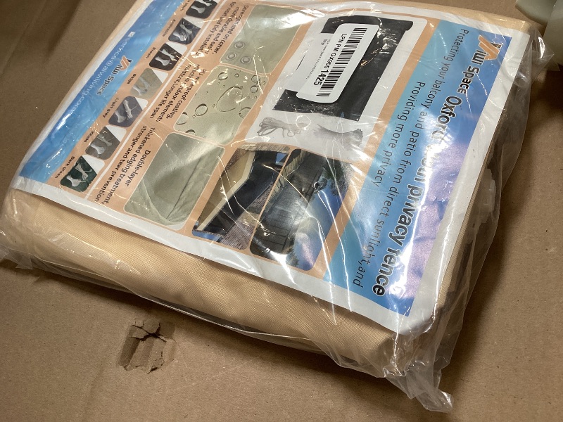 Photo 1 of 3ft x 10ft Aiwi Space 100% Solid Non-See-Through Privacy Fence Screen, 3ft Garden Privacy Fence, Balcony Privacy Fence, Beige