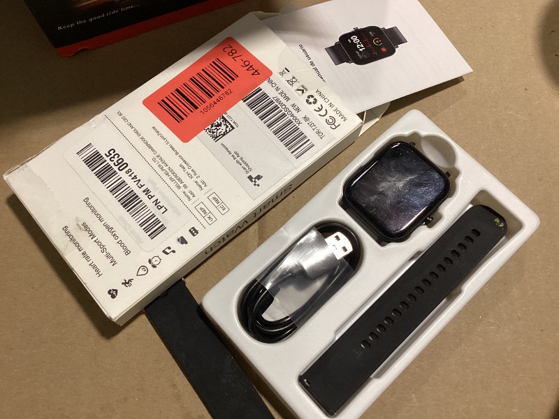 Photo 1 of Smart Watch for Men Women Compatible with iPhone Samsung Android Phone 1.83 inch Full Touch Screen IP68 Waterproof Bluetooh Fitness Tracker Heart Rate/Sleep Monitor, Black