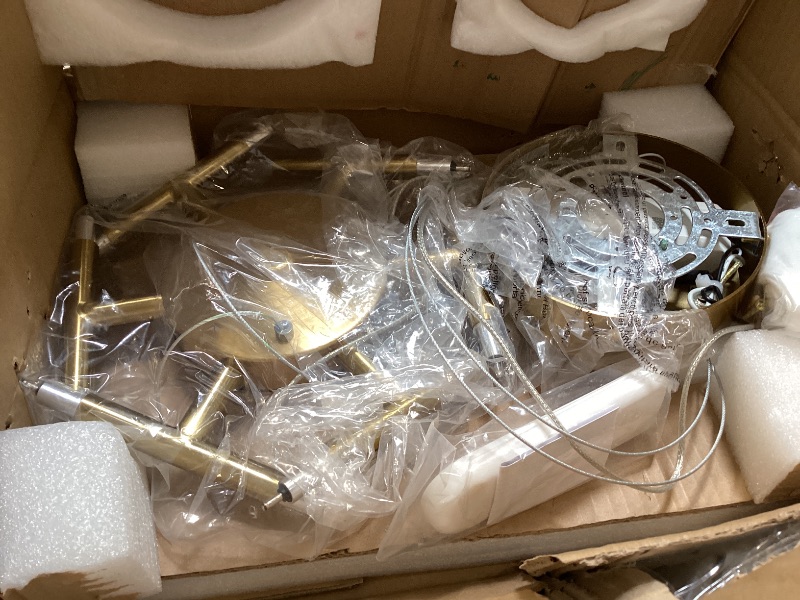 Photo 1 of Fang Yan Mei Modern Gold Chandelier, 12-Light LED Linear Pendant Light Fixture, Dimmable Gold Chandeliers for Dining Room, Living Room, Bedroom, Kitchen Island