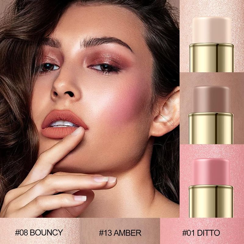 Photo 1 of 3 Pcs FAIR Contour Stick Set,Cream Blush & Highlighter Bronzer Pen,Long Lasting & Smooth Natural Face Contouring Illuminator,Professional Makeup Kit for All Skin
