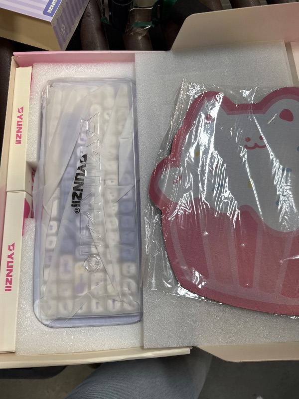 Photo 1 of YUNZII C75 Wireless Mechanical Keyboard,75% Layout, Hot-Swappable NKRO,BT5.0/2.4G/USB-C Mode,Dye-Sub PBT MOA Keycaps,RGB Gasket Mount,Cute Cake Design for Mac/Win/Gaming (Purple, Milk V2 Switch)