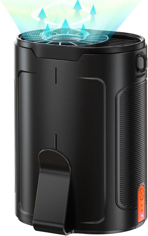 Photo 1 of 2026 AI Portable Fan Rechargeable, 4-Speed Strong Airflow, Personal Waist Fan with up to 25H of Working Time, Hands-Free Hanging Neck Fan, Wearable Belt Fan for Camping, Outdoor, Jobsite
