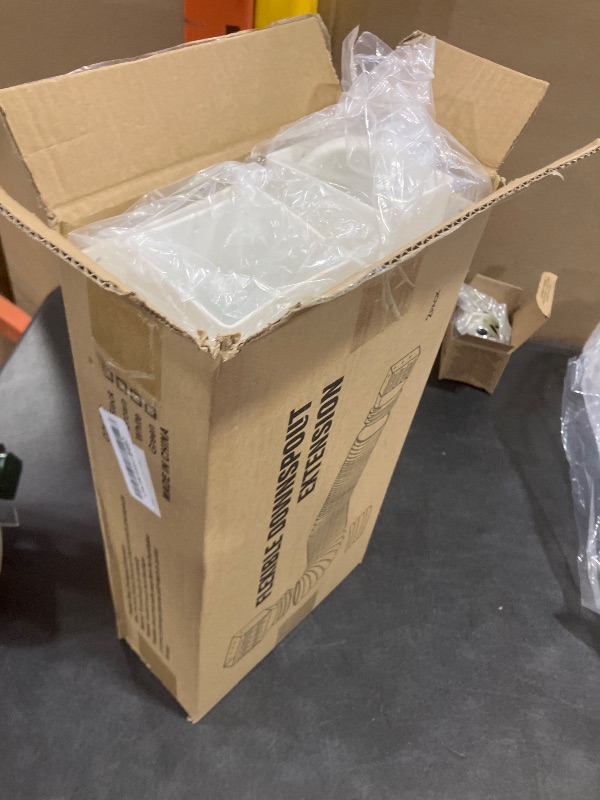 Photo 1 of 2 Pack Rain Gutter Downspout Extensions, Upgraded Flexible Drain Down Spout Extender for Rain Water Drainage, Each Extendable from 20" to 66", Combine to 10 ft with Connector(White)