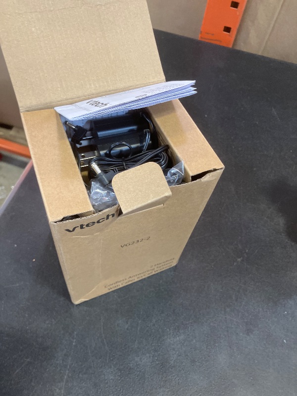 Photo 1 of VTech VG232-2 Cordless Phone with Answering Machine - 2 Handsets, Large Backlit Display, Big Buttons, Full-Duplex Speakerphone, Caller ID, 14-Min Digital Answering System, Easy Setup - Silver/Black