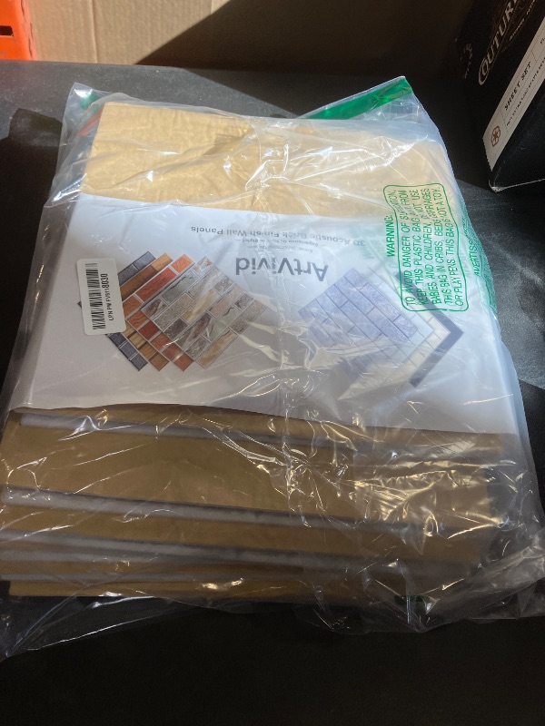 Photo 1 of 12Pack Acoustic Panels, Self-Adhesive 3D Brick Pattern Sound Proof Panels for Walls, Decorative Sound Dampening Wall Panels for Recording Studios, Offices, Home, 12"×12"×0.4", Stone