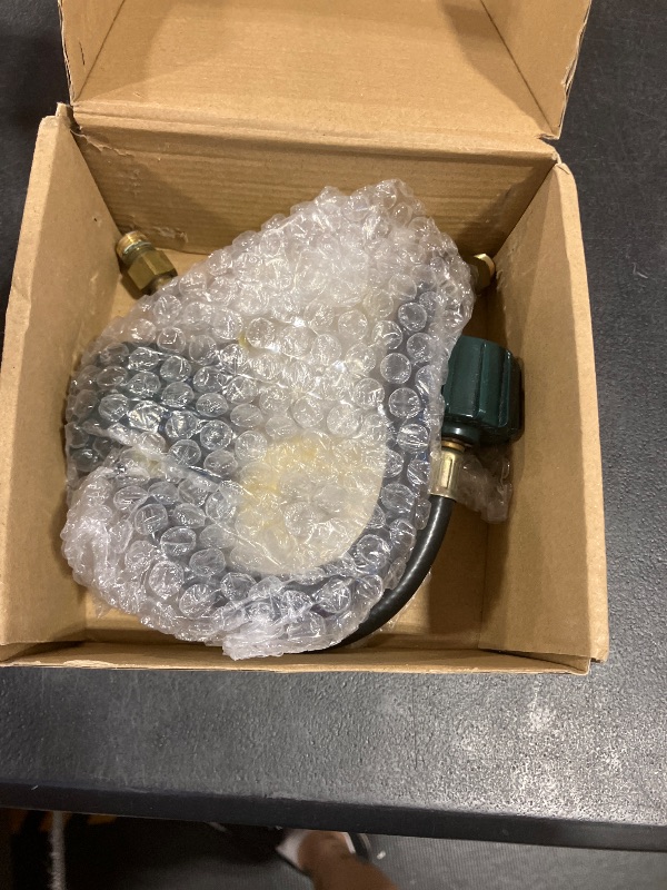 Photo 1 of 15-Inch RV Propane Tank Hose with Gauge, Stainless Steel Camper Propane Hose for RV 2-Stage Regulator, 1/4 Male NPT & QCC 1 Fittings, 350PSI, 2 Pack