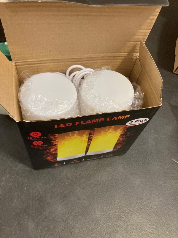 Photo 1 of 2PCS LED Flame Light, USB Rechargeable Flame Lamp with Remote & Timer, Waterproof Dimmable Flameless Candles Light for Home Party Garden Camping Halloween Christmas Decoration