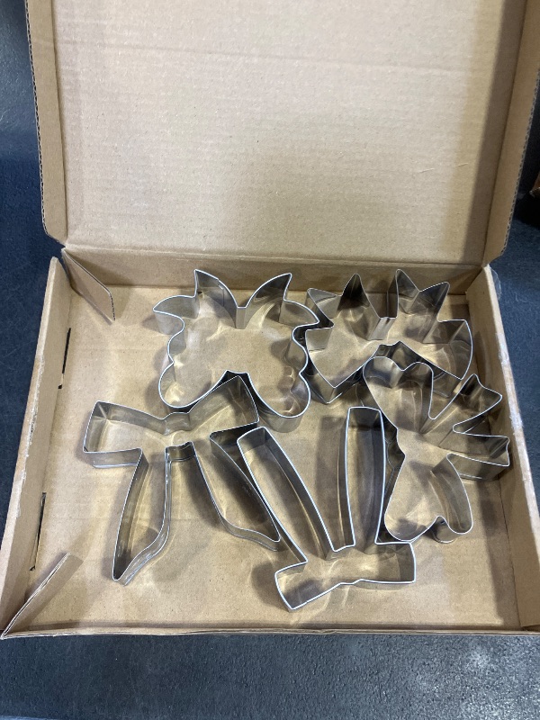 Photo 1 of 6 Pieces Bow Cookie Cutter Set, Ribbon Bow Shape Cookie Cutting Molds Bowknot Biscuit Cutters for Bow Theme Birthday Baby Shower Wedding Party Baking Cookies Supplies