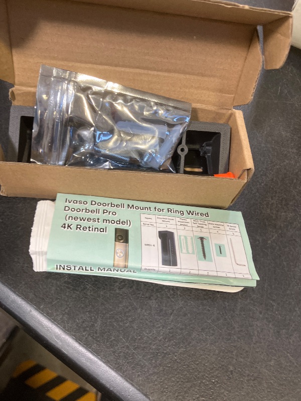 Photo 1 of Ivaso 30°-55° Adjustable Angle Mount Bracket for Ring Wired Doorbell Pro 3rd Gen 4K/ Plus 2nd Gen 2K 2025, Both Drill & No Drill Aavailable with Security Screws