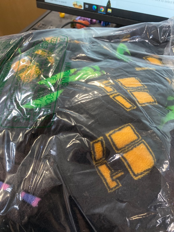 Photo 1 of Minecraft Boys Fleece Hooded One-Piece Pajamas, Warm Fleece Hooded Loungewear Suit for Boys - Gifts for Gamers (Black/Multi, 13/14 Years)