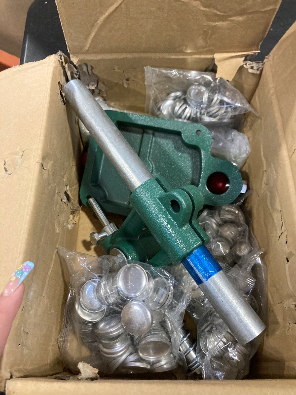 Photo 1 of POWLAB Fabric Button Maker Machine,Button Maker Handmade Fabric Covered Button DIY Tool,Upholstery Fabric Covered Button Maker Kit with 300 Pcs Buttons and 3 Molds (18, 25, 30mm) for Clothes,Doll