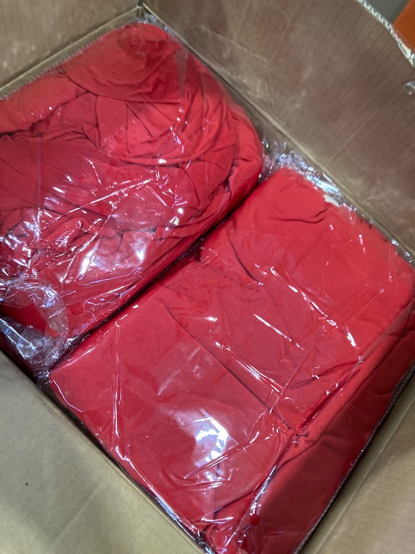 Photo 1 of Dailyset 6-Pack Premium Red Spandex Tablecloths for 6ft Rectangle Tables, Stain & Wrinkle-Resistant, Washable Stretch Polyester Fitted Table Cover for Weddings, Banquets, Trade Shows Events