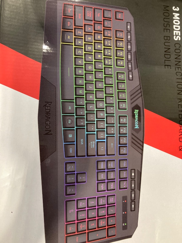 Photo 1 of Redragon S101M-KS Gaming Keyboard and Mouse Wireless with Tri-Mode, RGB Keyboard and 4800 DPI Gaming Mouse, 10 Independent Multimedia Keys for Wins, PC, Computer, Wireless S101 Ideal for Gamer