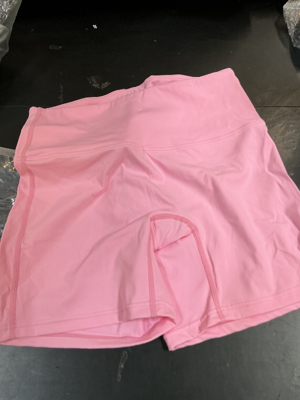 Photo 1 of ABOCIW Workout Sets for Women High Waist Booty Shorts 1 Piece Gym Fitness Yoga OZ-Light Pink Medium