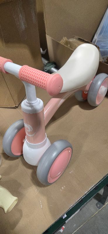 Photo 1 of **USED, NO BOX** Colorful Lighting Baby Balance Bike Toys for 1 Year Old Girl Gifts, 10-36 Month Toddler Balance Bike, No Pedal 4 Silence Wheels & Soft Seat Pre-School First Riding on Toys, 1st Birthday Gifts.