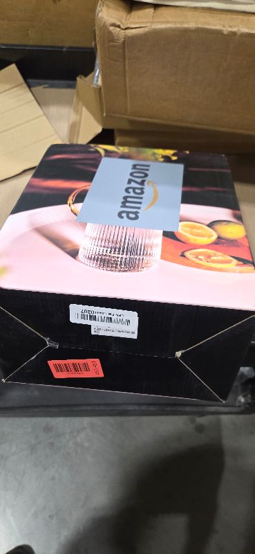 Photo 1 of 2 PACK Glass Pitcher with Lid and Handle,68 oz/ 2 Liter Vertical Stripes Water Pitcher,Glass Water Carafe for Fridge,Hand Blown Heat Resistant Borosilicate Water Jug for Hot/Cold Drinks