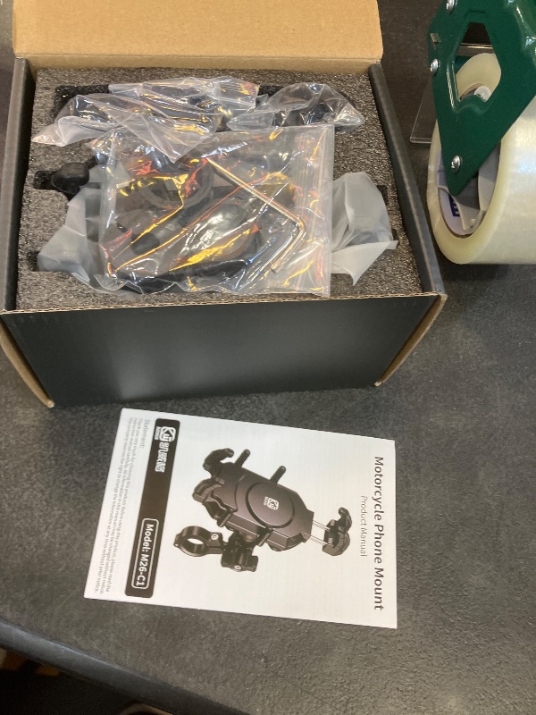 Photo 1 of BRCOVAN Motorcycle Phone Mount Holder with Qi 15W Wireless Charger & 30W PD/USB-C Fast Charging Port, Anti-Theft Handlebar Cellphone Cradle with Vibration Dampener, Adjustable for 5.4-7.2'' Smartphone