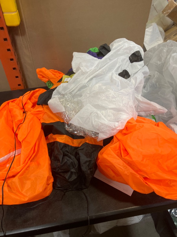 Photo 1 of Joiedomi 8 ft Long Halloween Inflatable Three Characters and Pumpkin Patch Outdoor Decoration, Blow Up Inflatables Witch Ghost Skeleton Yard Decorations with LEDs for Party Yard Lawn Garden Decor