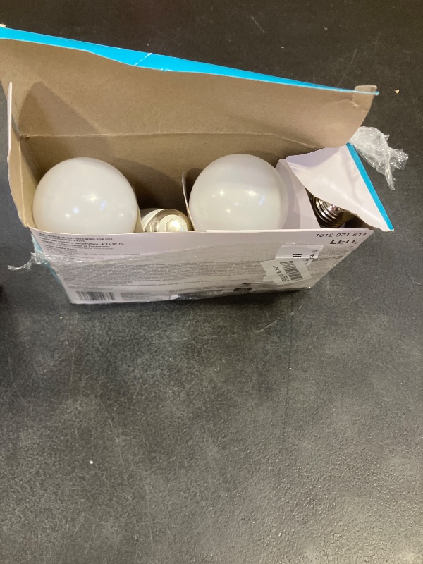 Photo 1 of (4-Pack) EcoSmart LED A19 Dimmable 40W Replacement in Soft White (15,000 Hours, 2700K, 5.6W, Energy Star, E26)