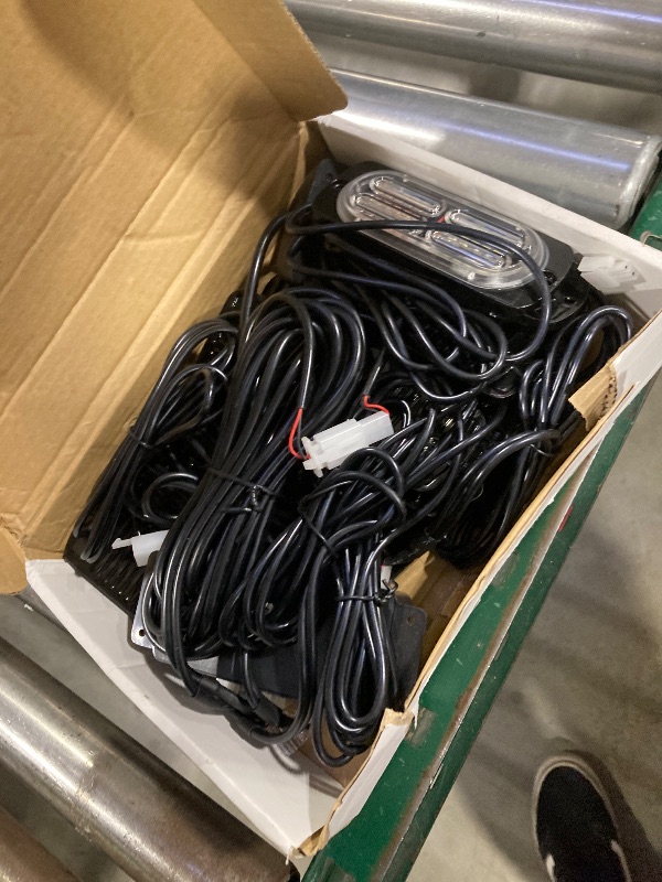 Photo 1 of 12 Pcs Emergency Lights for Vehicles Truck Flush Mount LED Emergency Lights with Control Box Wiring Hazard Warning Amber Strobe Lamp for Vehicle Truck Car Roadside