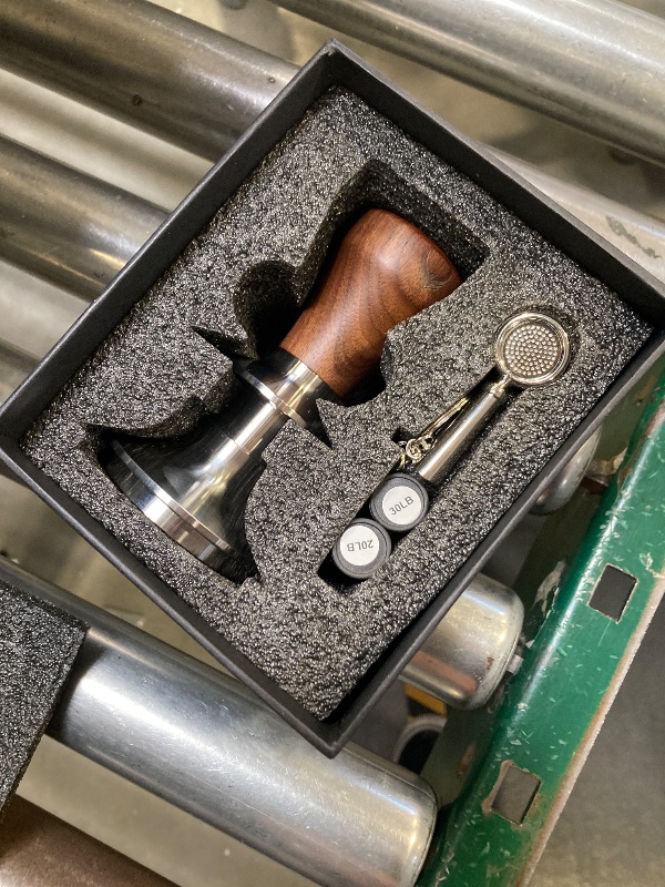 Photo 1 of 58.5mm Tamper with Walnut Handle Self-Leveling & Double Spring Loaded Calibrated Design Fits 58mm Portafilter Basket for Precise Consistent Shots