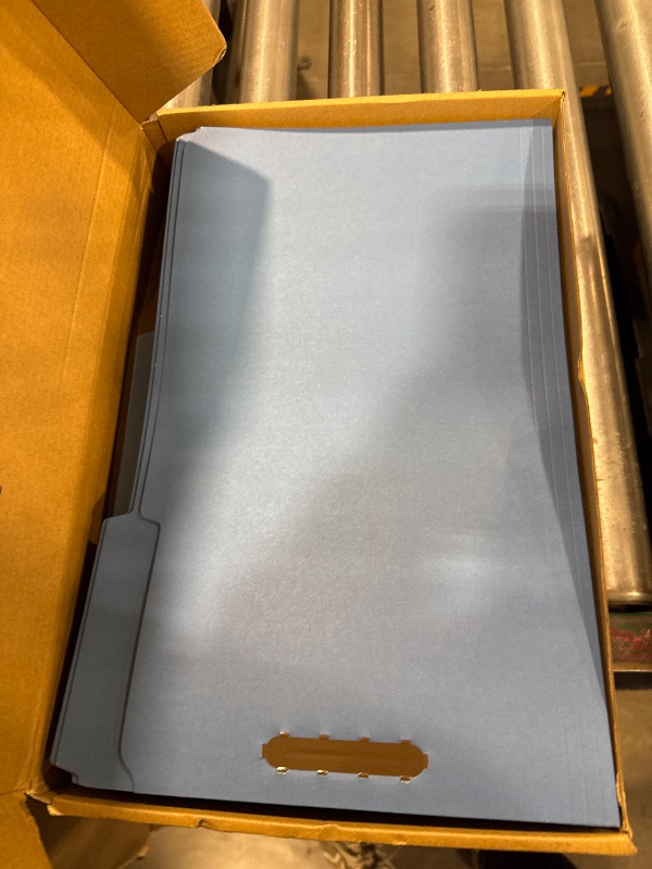 Photo 1 of Blue Summit Supplies Blue File Folders with Fasteners, File Folders Legal Size, 1/3 Cut Reinforced Tabs, Durable 2 Prongs, Designed to Organize Standard Medical or Law Files, 50 Pack
