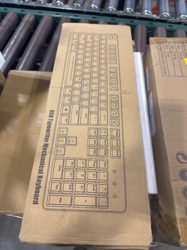 Photo 1 of YSCP Typewriter Style Mechanical Gaming Keyboard RGB Backlit Wired with Blue Switch Retro Round Keycap 104 Keys Keyboard Compatible with Laptops/Chromebook/Desktop (Black 104 Keys RGB)