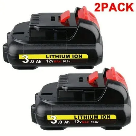 Photo 1 of  Battery Replacement for Dewalt 12V Battery Lithium-ion 3000mAh DCB120 DCB123 DCB127 Compatible with Dewalt 12V Charger and Power Tool 2Pack