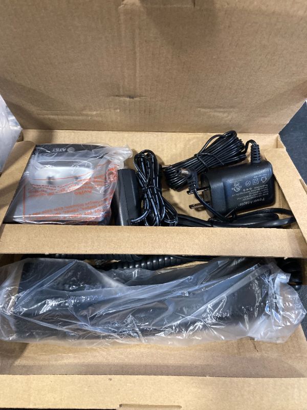 Photo 1 of AT&T CL84307 Dect 6.0 Expandable Corded/Cordless Phone with Smart Call Blocker, Silver/Black with 3 Handsets