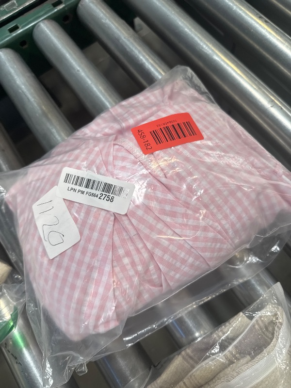 Photo 1 of Latuza Women's Seersucker Robe Cotton Bathrobe with Pockets L Pink Plaid