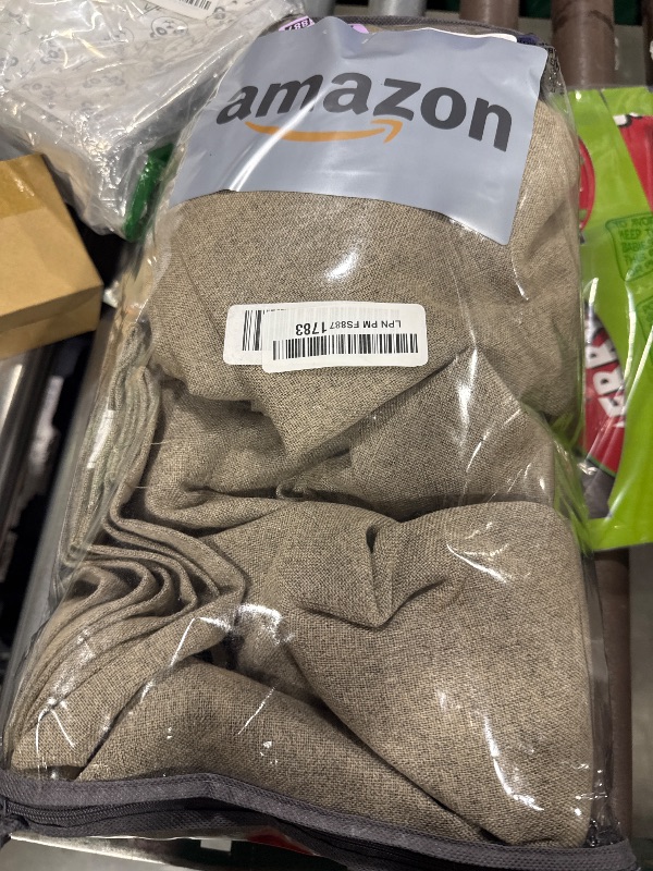 Photo 1 of 102 Inch Long Curtains Pinch Pleat Linen Curtains for Living Room Bedroom 2 Panels Tan Brown Burlywood Taupe Light Filtering Privacy 102 Inch Pleated Drapes Hooks Rings Back Tab for Sliding Door