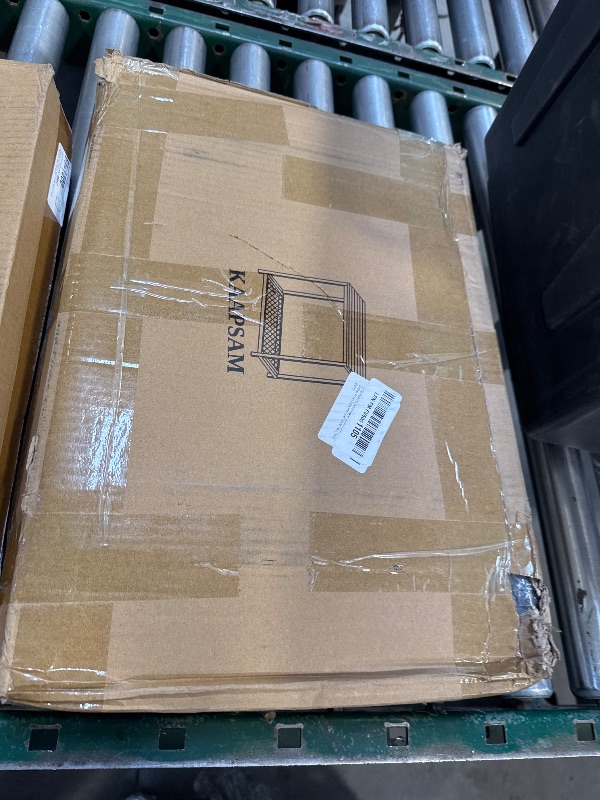 Photo 1 of KAAPSAM Outdoor Side Table with Storage, 2-Tier Patio End Tables Weather Resistant, Black Outdoor Accent Table,Small Side Table for Pool, Deck, Garden