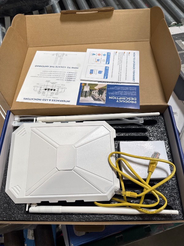 Photo 1 of AC1200 Outdoor WiFi Extender, 5GHz and 2.4GHz Long Range Outdoor WiFi Extender Signal Booster with 6 Antennas, Outdoor WiFi Access Point, IP67 Weatherproof, Passive PoE, for Starlink, Camping, Yard