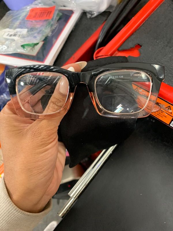 Photo 1 of 1 PAIR- Aluminum Magnesium Multifocal Lens Reading Glasses Men Presbyopia Hyperopia Bifocal Glasses Sun Photochromic Sunglasses NX (Black, 2.5)