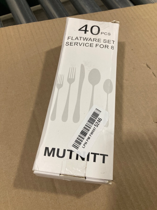 Photo 1 of 40 Pcs Black Silverware Set, Stainless Steel Flatware Set Service for 8, Mirror Polished Cutlery Utensil Set, Durable Home Kitchen Eating Tableware Set, Include Fork Knife Spoon Set, Dishwasher Safe