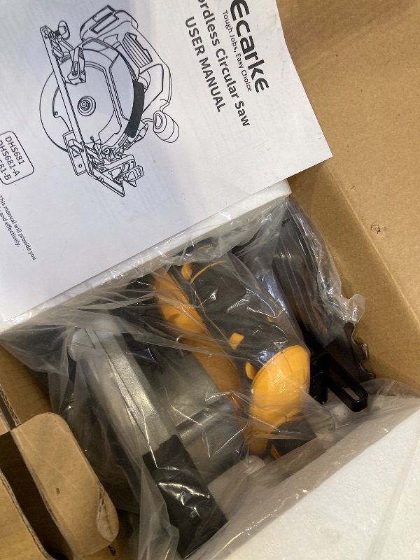 Photo 1 of Ecarke 7-1/4" Cordless Circular Saw, Compatible with DeWalt 20V Battery (Bare Tool), 5000 RPM Electric Circular Saw with Laser Guide, 2 Blades (24T & 40T), 0–45° Bevel, 2-1/4" Cutting Depth