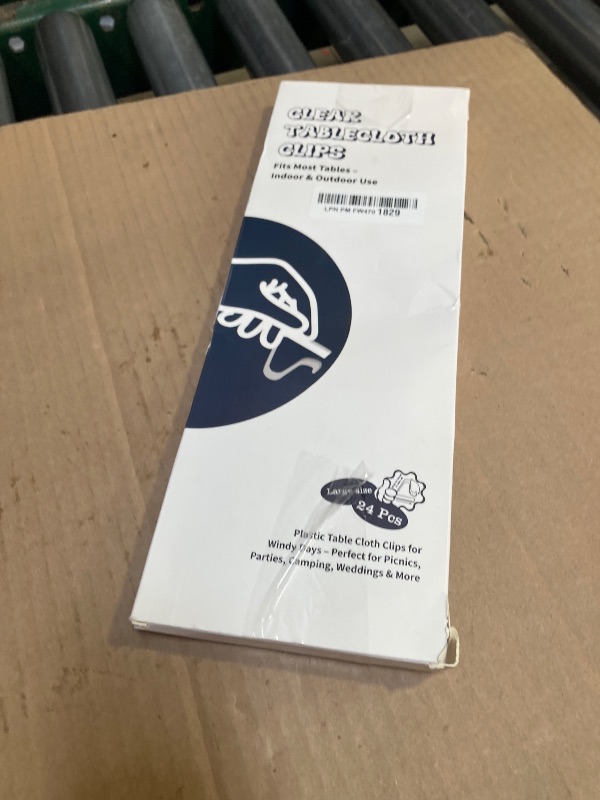 Photo 1 of 24 Pcs Clear Tablecloth Clips for Indoor Outdoor Tables, Plastic Table Cloth Holder Clips for Thick Tables, Picnic Table Clip Clamps Large