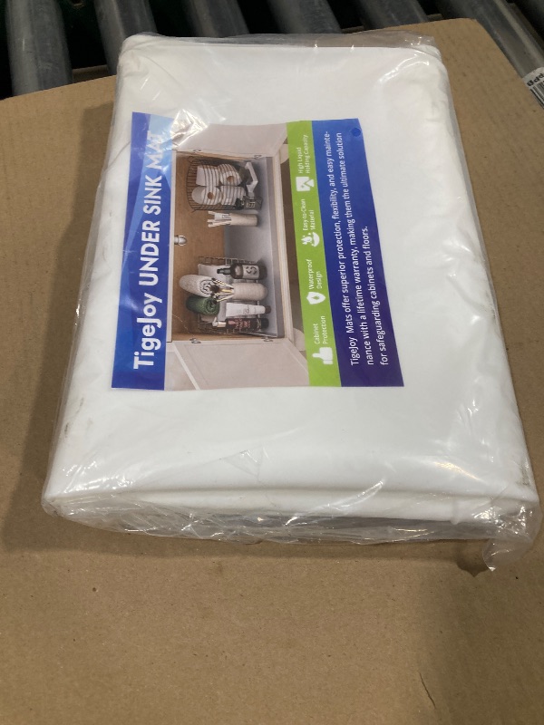 Photo 1 of TigeJoy Under Sink Mats for Kitchen Waterproof, Leak-Proof Silicone Mat Sink Protector and Cabinet Liner, Kitchen Essentials Organizer and Storage 22" x 19" White