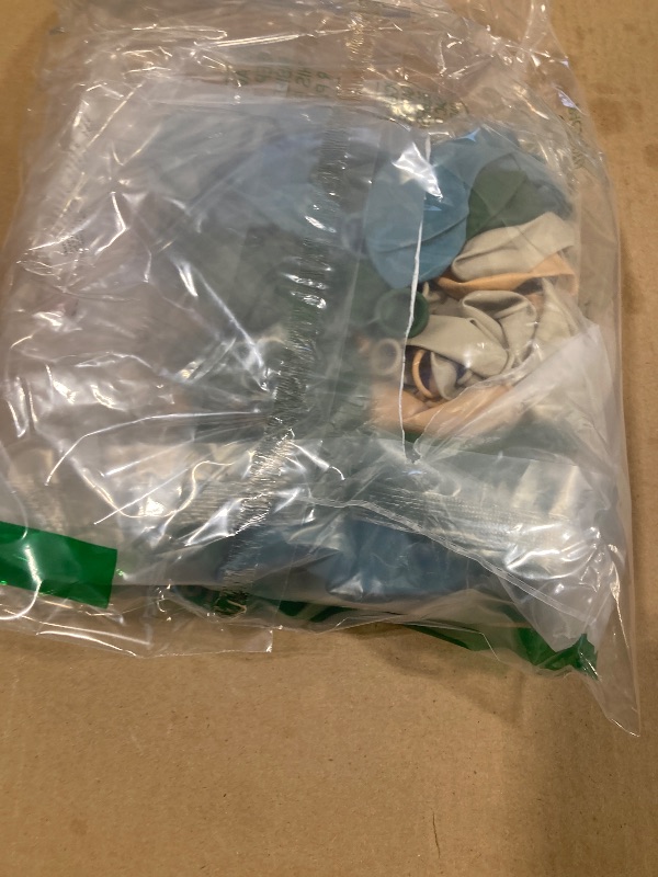 Photo 1 of Blue and Yellow Balloon Arch Kit, Pastel Balloons with Blue Yellow Sage Green Sand White Balloons for Classic Bear Themed Baby Shower Wedding Birthday Party Decorations