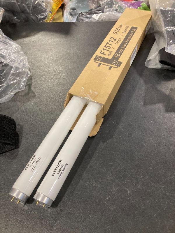 Photo 1 of Cemlorot 2pack F15T12-CW Cool White 15Watt Fluorescent Light Bulb,18inch 4100K Straight Linear Preheat Lamp,T12 Tube 1.5'' Dia Replacement for Kitchen and Bath