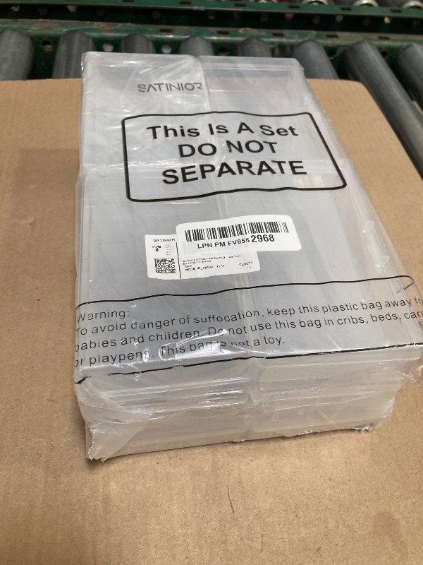 Photo 1 of 12 Pack Clear Plastic Beads Storage Containers Box with Hinged Lid for Beads and More (5.2 x 3.03 x 1.18 Inch)