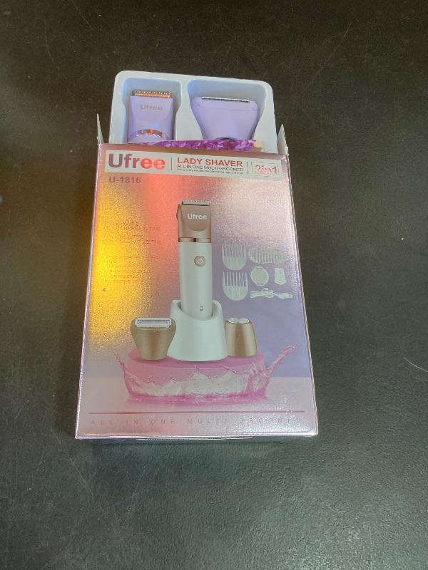 Photo 1 of Ufree Bikini Trimmer Electric Razors for Women, Rechargeable Pubic Body Hair Trimmer Electric Shaver for Legs Body Hair, Bikini Shaver IPX7 Waterproof, Gifts for Women, Purple