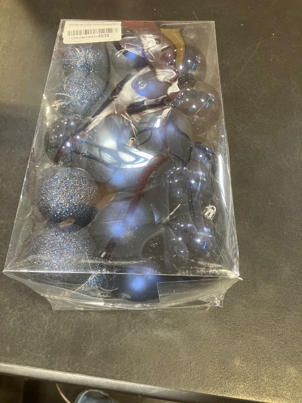 Photo 1 of 30ct Christmas Ball Ornaments, 2.36" Shatterproof Christmas Tree Decorations, Perfect Hanging Ball for Indoor/Outdoor Holiday Party Decor (Dark Blue)